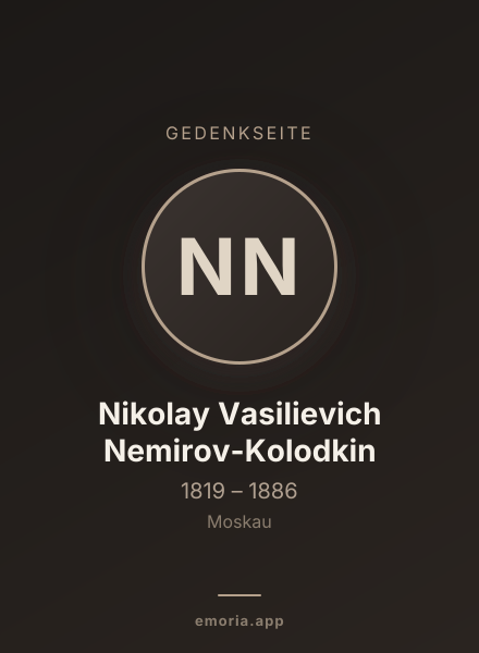 Gedenkportrait von Nikolay Vasilievich Nemirov-Kolodkin