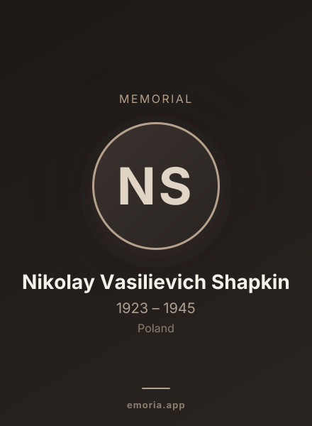 Memorial portrait of Nikolay Vasilievich Shapkin