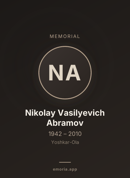 Memorial portrait of Nikolay Vasilyevich Abramov