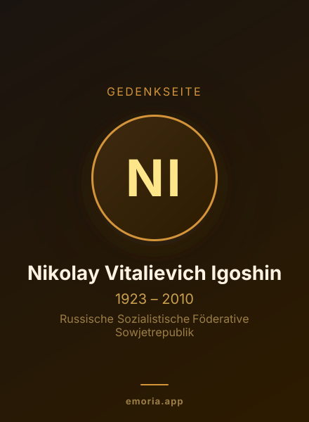 Gedenkportrait von Nikolay Vitalievich Igoshin