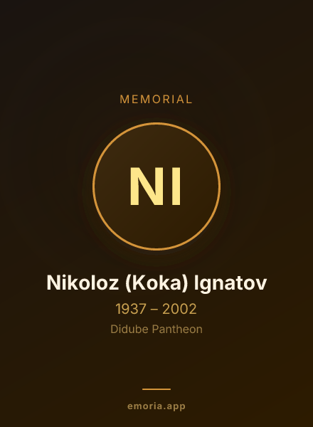 Memorial portrait of Nikoloz (Koka) Ignatov