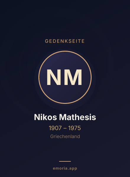 Gedenkportrait von Nikos  Mathesis