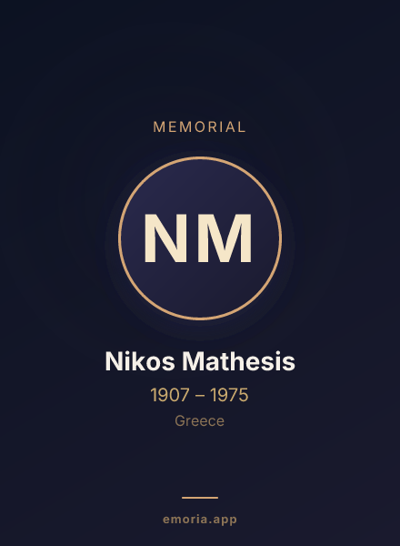 Memorial portrait of Nikos  Mathesis