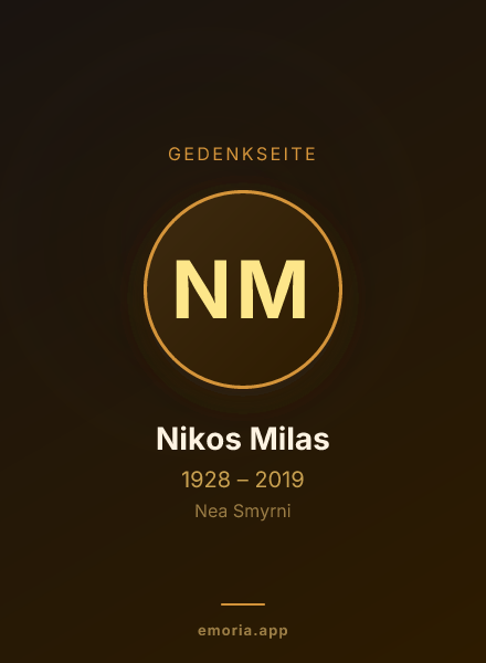 Gedenkportrait von Nikos Milas