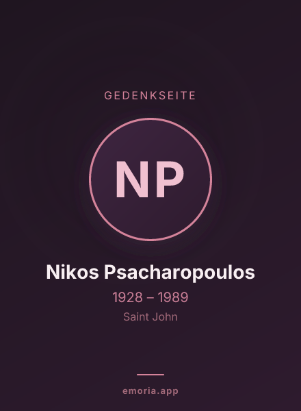 Gedenkportrait von Nikos Psacharopoulos