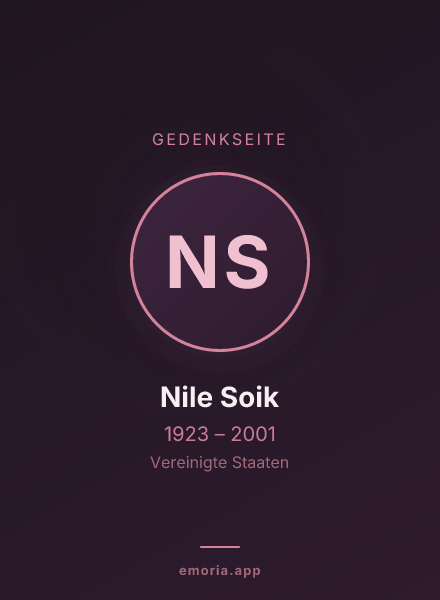 Gedenkportrait von Nile Soik