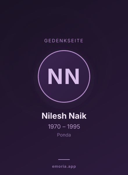 Gedenkportrait von Nilesh Naik