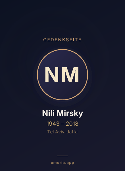 Gedenkportrait von Nili Mirsky