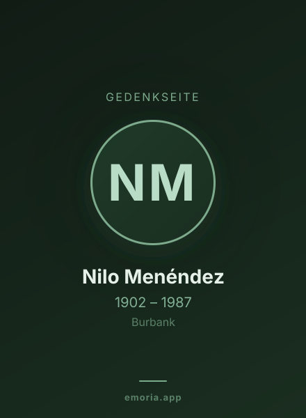 Gedenkportrait von Nilo Menéndez
