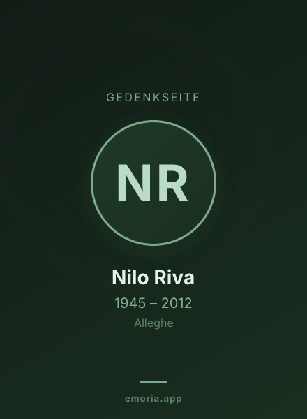 Gedenkportrait von Nilo Riva