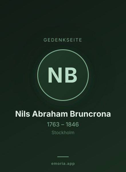 Gedenkportrait von Nils Abraham Bruncrona