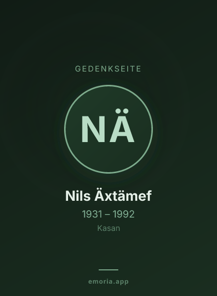 Gedenkportrait von Nils Äxtämef