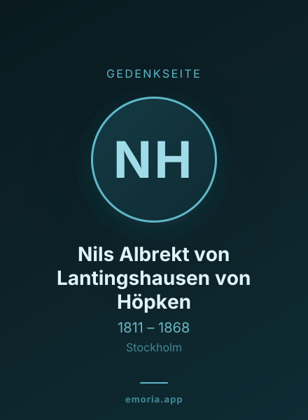 Gedenkportrait von Nils Albrekt von Lantingshausen von Höpken