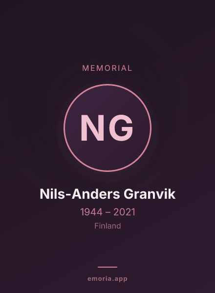Memorial portrait of Nils-Anders Granvik
