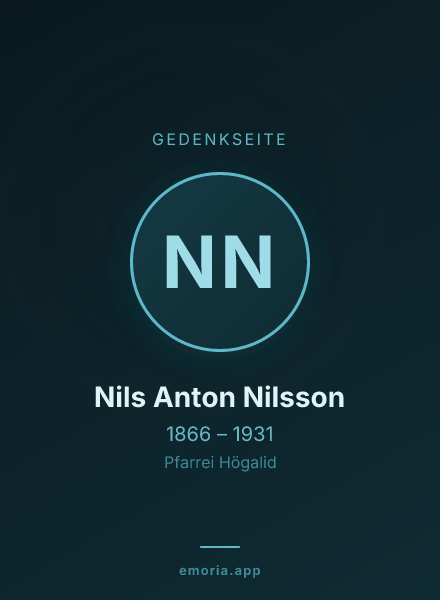 Gedenkportrait von Nils Anton Nilsson
