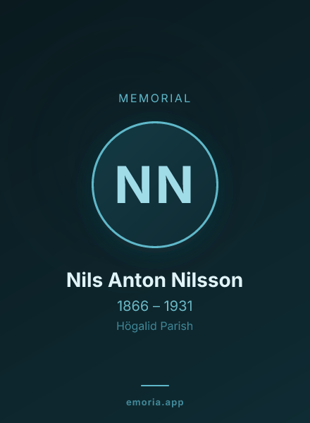 Memorial portrait of Nils Anton Nilsson