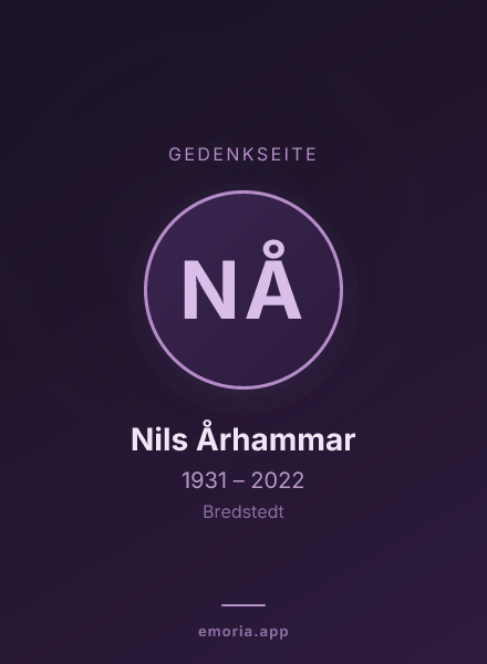 Gedenkportrait von Nils Århammar