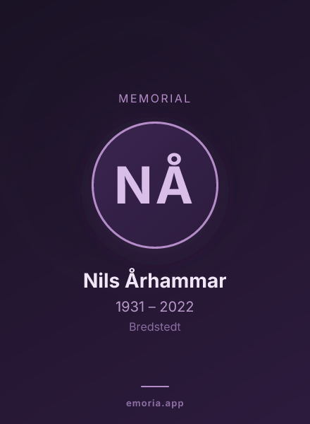 Memorial portrait of Nils Århammar