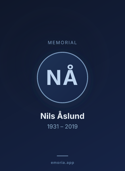 Memorial portrait of Nils Åslund