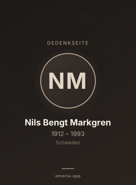 Gedenkportrait von Nils Bengt Markgren