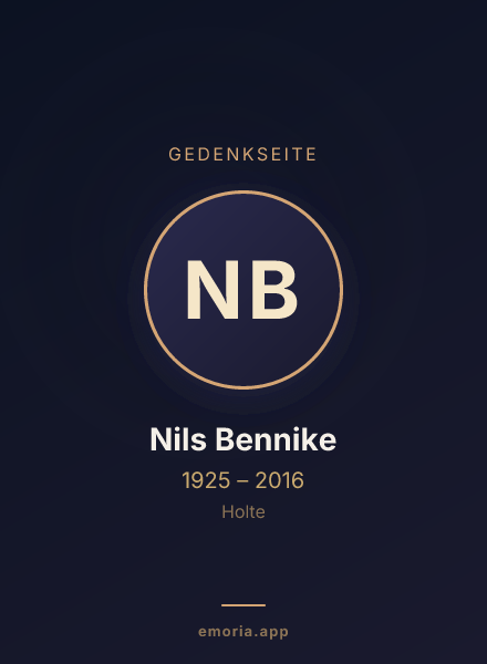 Gedenkportrait von Nils Bennike