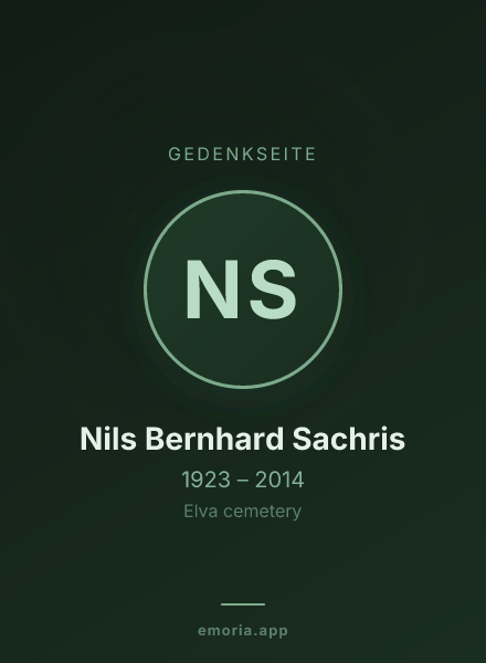 Gedenkportrait von Nils Bernhard Sachris