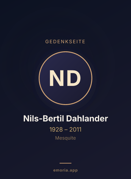 Gedenkportrait von Nils-Bertil Dahlander