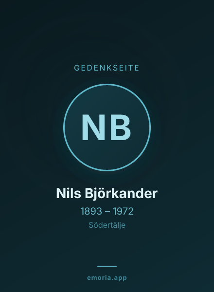 Gedenkportrait von Nils Björkander