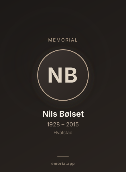 Memorial portrait of Nils Bølset