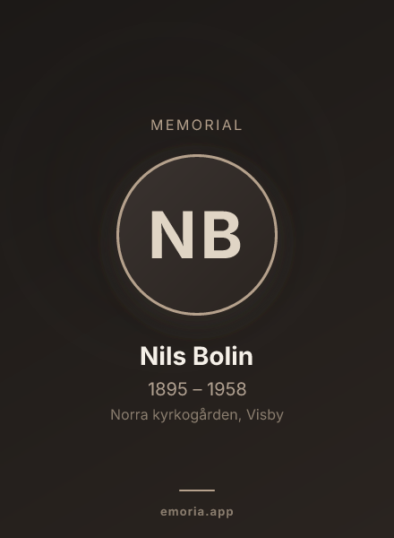 Memorial portrait of Nils Bolin