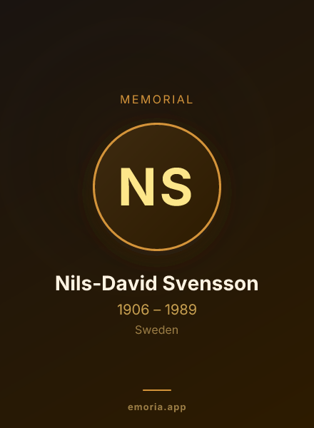 Memorial portrait of Nils-David Svensson