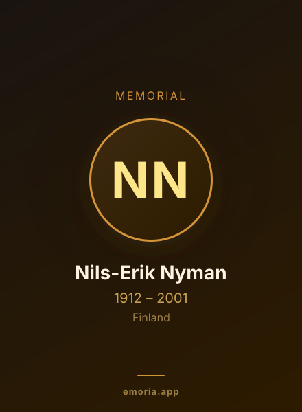 Memorial portrait of Nils-Erik Nyman
