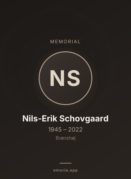 Memorial portrait of Nils-Erik Schovgaard