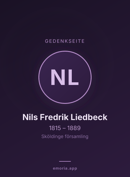 Gedenkportrait von Nils Fredrik Liedbeck