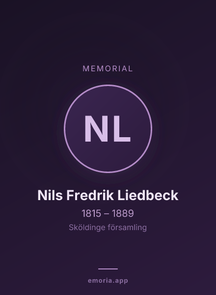 Memorial portrait of Nils Fredrik Liedbeck