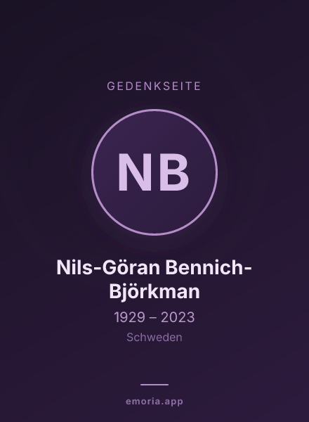 Gedenkportrait von Nils-Göran Bennich-Björkman