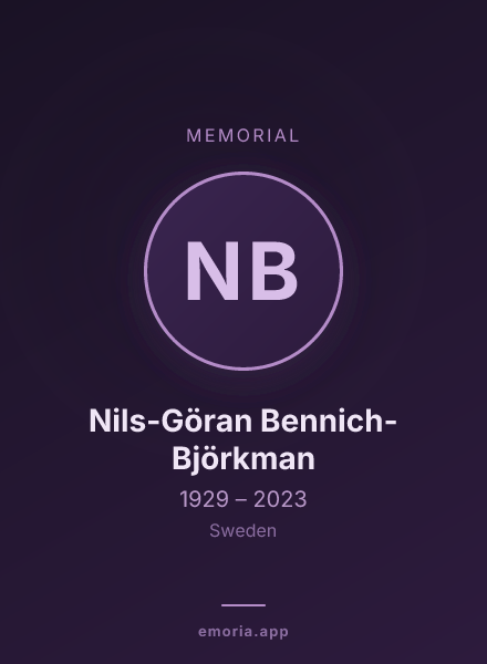 Memorial portrait of Nils-Göran Bennich-Björkman