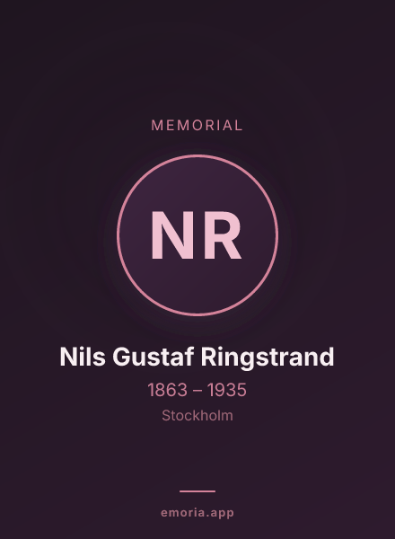 Memorial portrait of Nils Gustaf Ringstrand