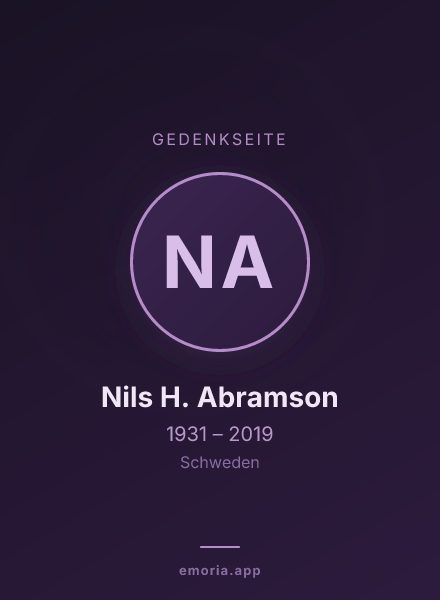 Gedenkportrait von Nils H. Abramson