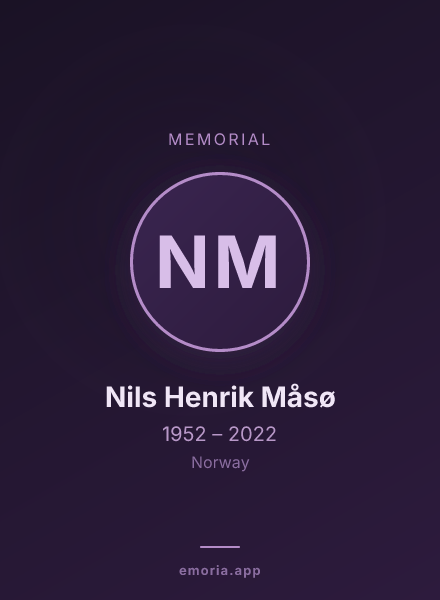 Memorial portrait of Nils Henrik Måsø