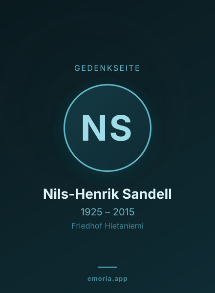 Gedenkportrait von Nils-Henrik Sandell