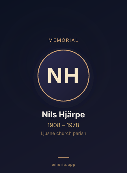 Memorial portrait of Nils Hjärpe