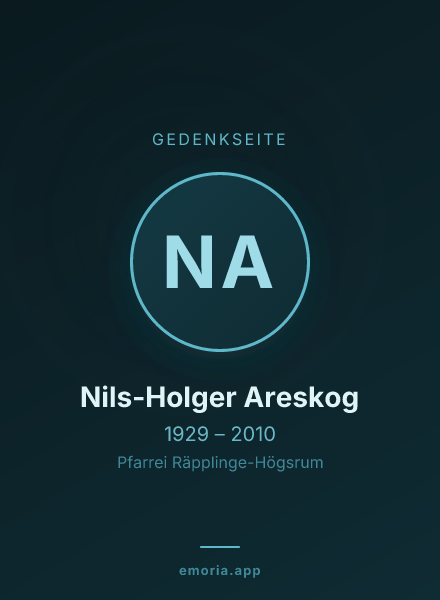 Gedenkportrait von Nils-Holger Areskog