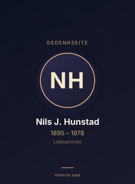 Gedenkportrait von Nils J. Hunstad