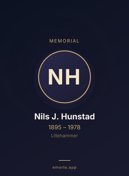 Memorial portrait of Nils J. Hunstad