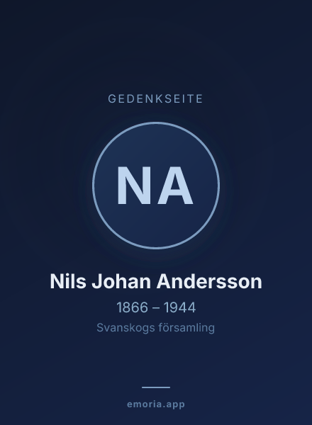 Gedenkportrait von Nils Johan Andersson
