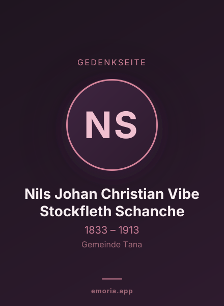 Gedenkportrait von Nils Johan Christian Vibe Stockfleth Schanche