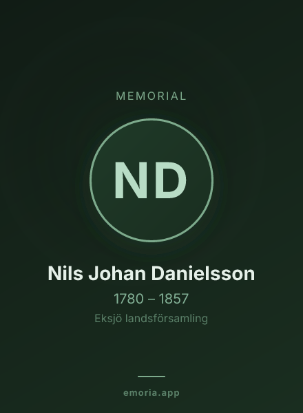 Memorial portrait of Nils Johan Danielsson