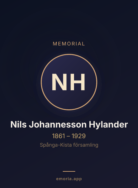 Memorial portrait of Nils Johannesson Hylander