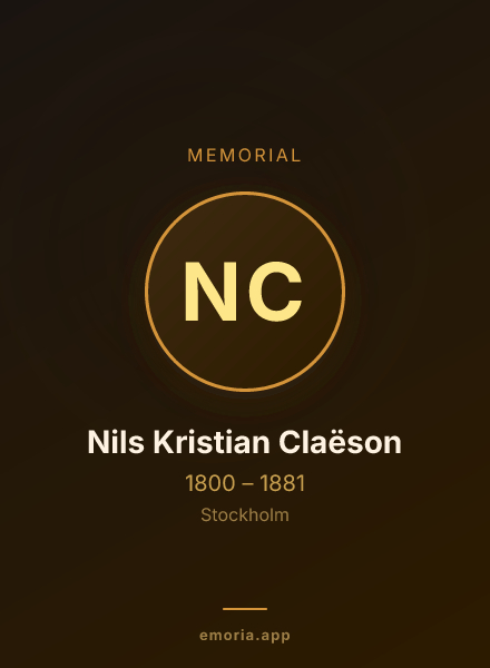 Memorial portrait of Nils Kristian Claëson